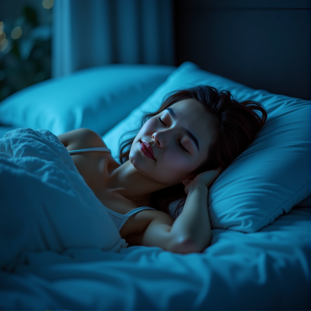 Calm woman resting at night – GlucoTrust lifestyle